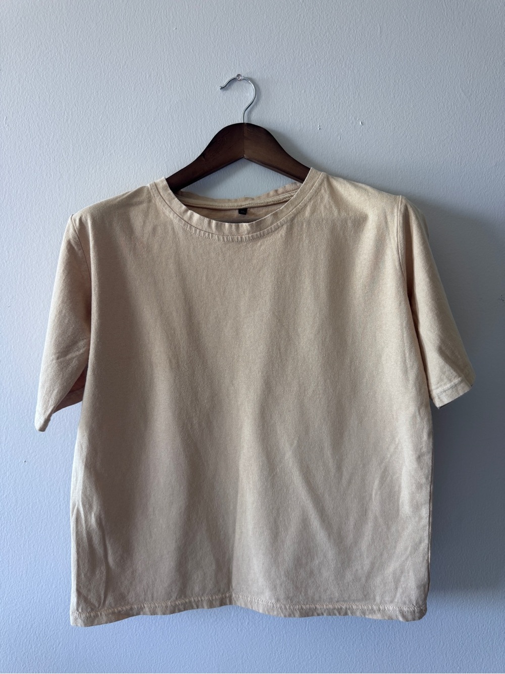 Women's Crew Neck Cotton T-Shirt in Beige